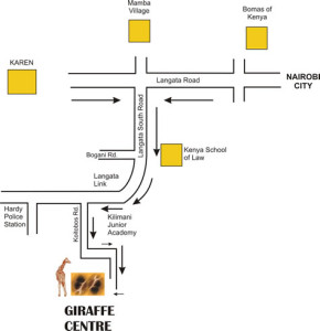 giraffe center directions, directions to giraffe center, giraffe center nairobi